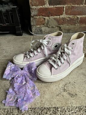 Converse High-Top All Star Move Platform Sneakers in Lavender